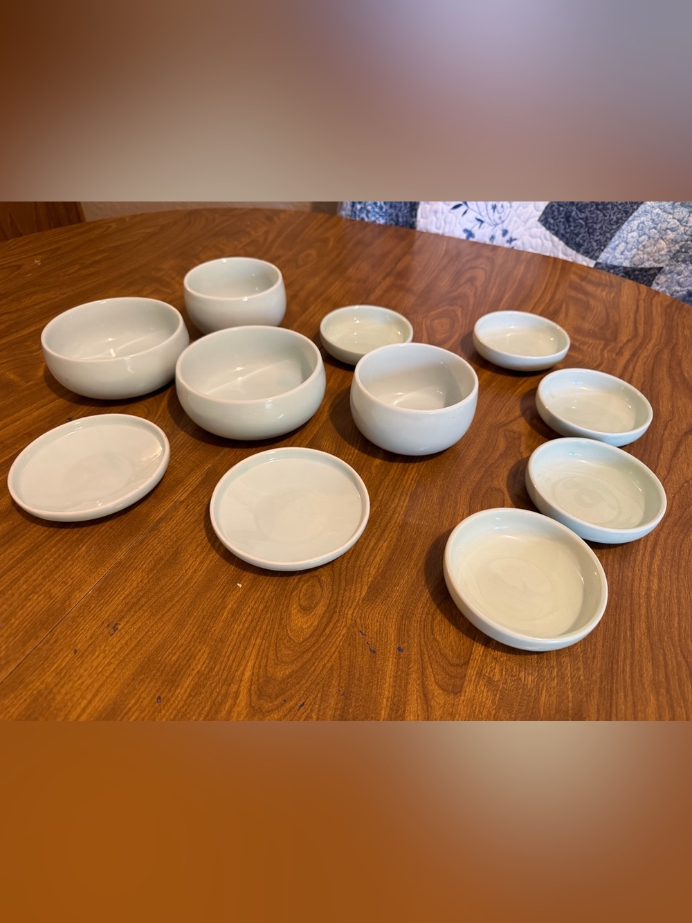 有林 Made in Korea 11 piece Vintage Korean Celadon Pottery Bowl Dish Set